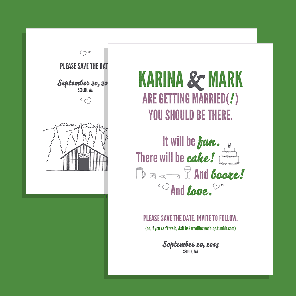 Baker/Collins Save the Date Cards